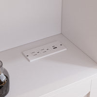 80.7" Modern Beige Storage Bed with USB Port and Light Strip