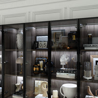 Geyma 141.7" Extra Wide Display Cabinet with 6 Drawers and LED Lights