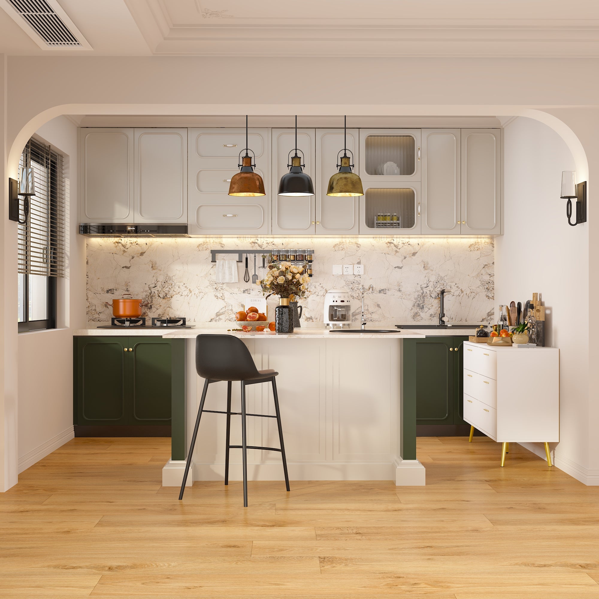 Modern Sideboard Double Dresser with 6 Drawers