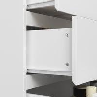 White dresser with jewelry organizer top and 4 drawers