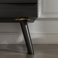 55.1" Modern Minimalist Black Buffet Cabinet with Storage