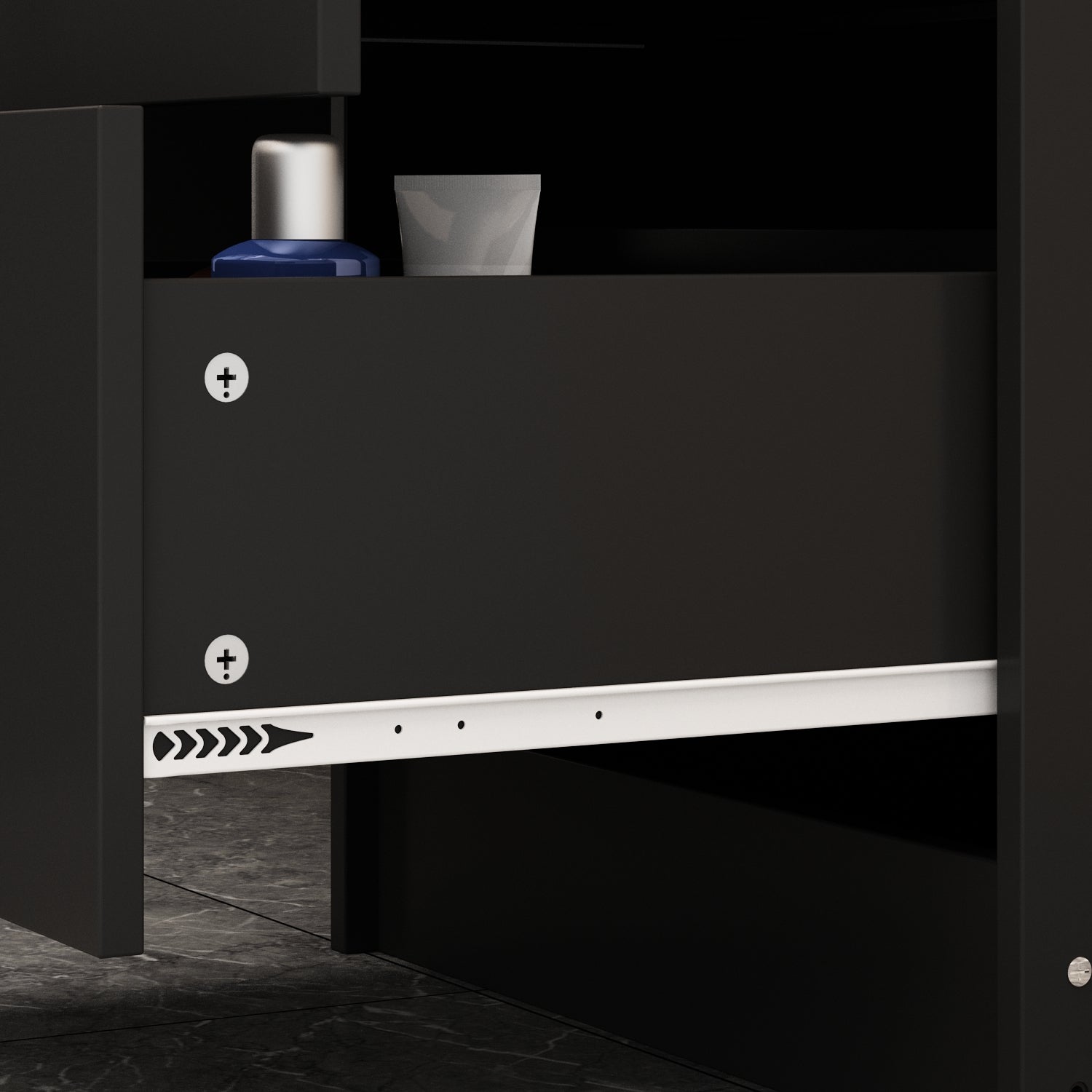 Makeup Vanity Set with Sliding Lighted Mirror, Cushioned Stool, 5 Drawers & Shelves