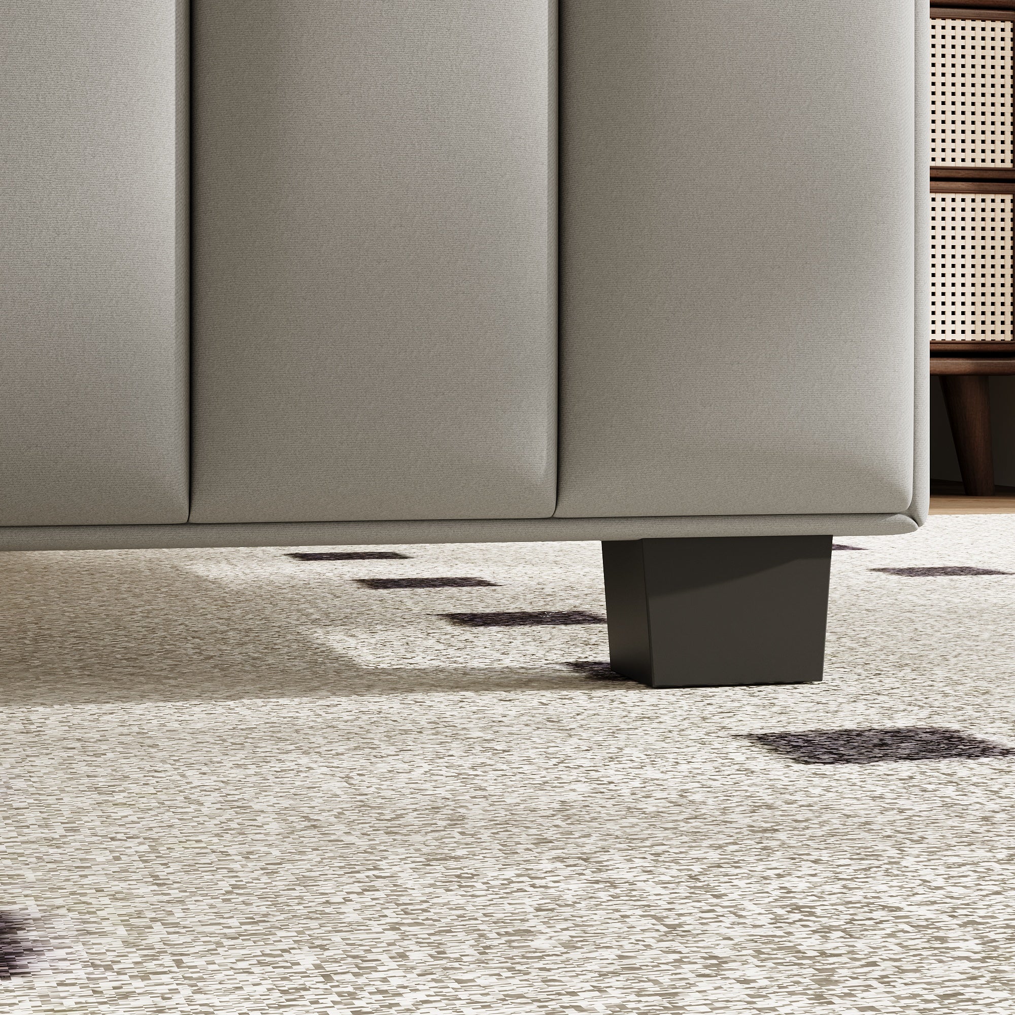 King Size Upholstered Bed With Sturdy Frame