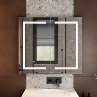 35.4" Modern Frameless Medicine Cabinet with Mirror and 3 Shelves