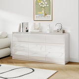 White 9-drawer dresser with minimalist design