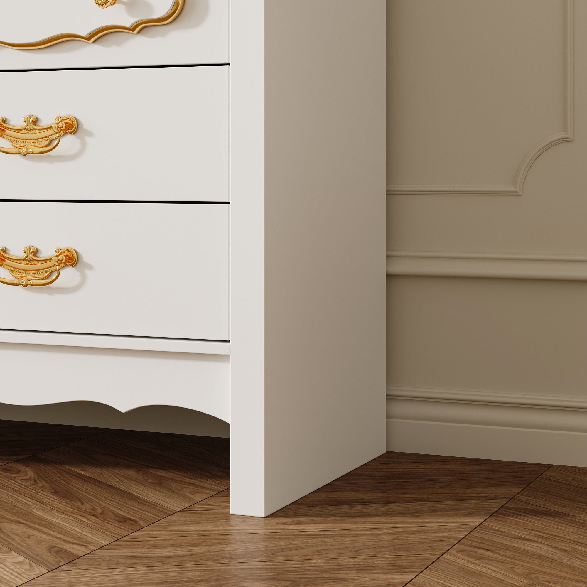 Elegant 12-Drawer Accent Chest With Gold Handles