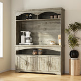 53.7" Retro Brown Dining Hutch with Adjustable Shelves