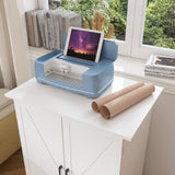 53.1 inch Two-Door Craft Sewing Table with 8 Baskets