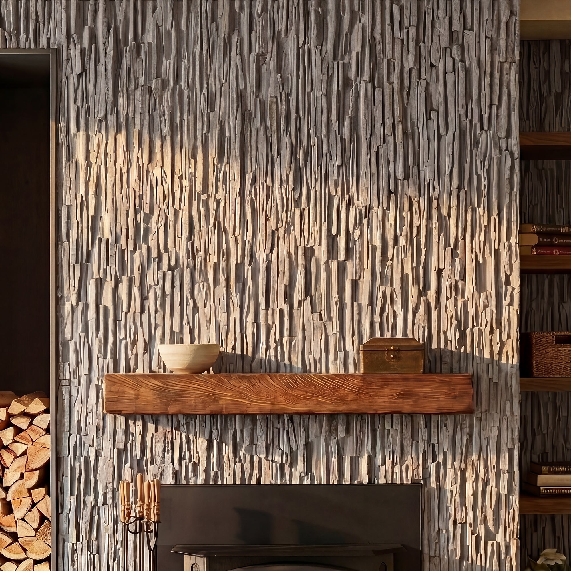 Gray Faux Stone Wall Panel Set of 10, Lightweight Indoor & Outdoor Decorative Wall Panels