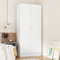 31.5" Modern White 5-Tier Armoires Wardrobe Cabinet With 2 Doors