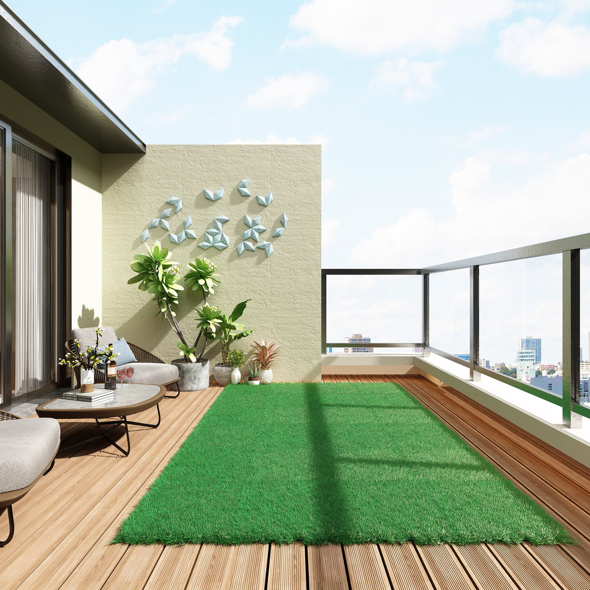 118" Natural Green Artificial Grass Turf Panels