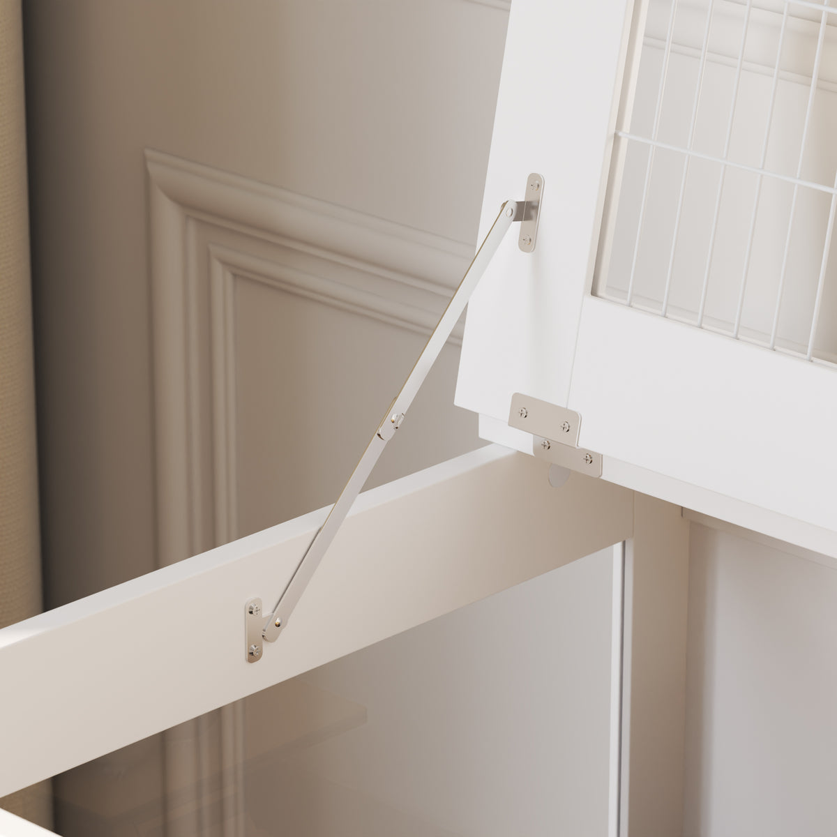 31.5" Modern White Hamster Cage with Removable Tray and Transparent View