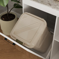 30" Modern White Food Pantry with Wall-Mounted Cabinet