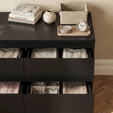 63 inches Modern Minimalist White/Black Wide Buffet Cabinet Triple Dresser Storage Sideboard with 9 Drawers
