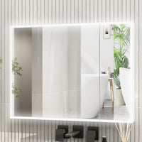 46.1" Minimalist Mirror Medicine Cabinet with Lights and Defogger
