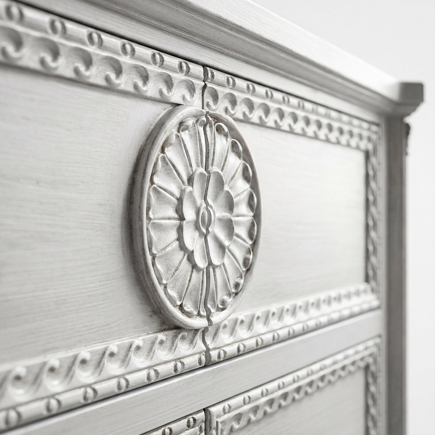 47.2" Solid Wood Chest of Drawers with Decorative Carving