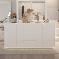 63" Modern White Rectangular Chest With 16 Drawers