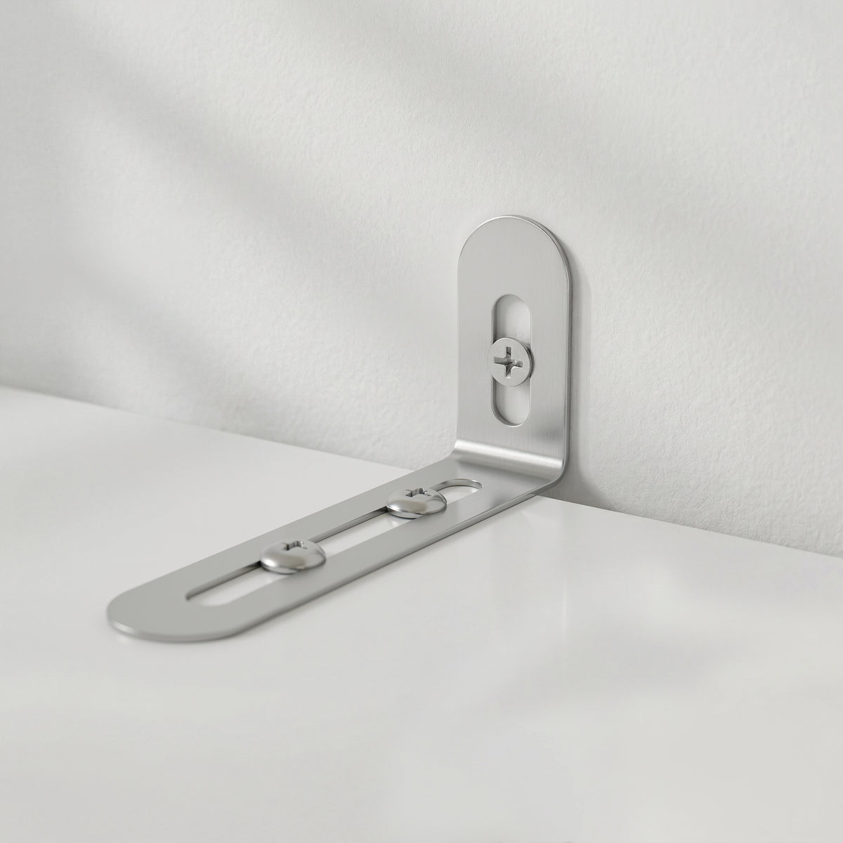 Metal corner bracket on a white background