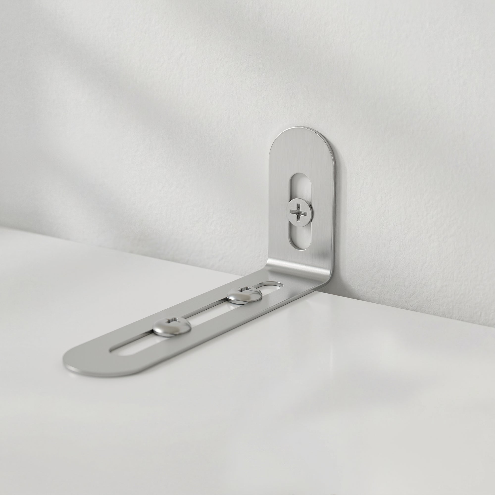 Metal corner bracket on a white background