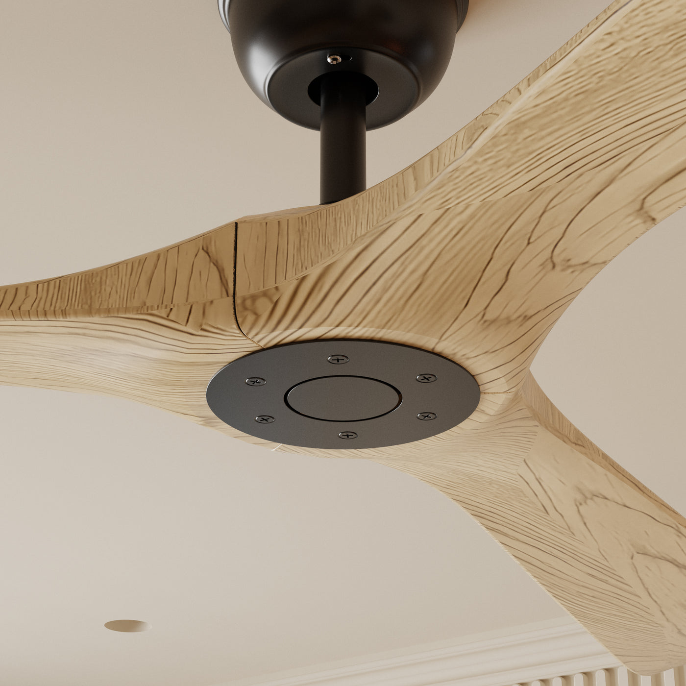 72" Modern Brown Ceiling Fan with 3 Wood Blades