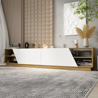 94" Modern White Large TV Cabinet with Cable Management