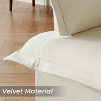 47.2" Modern White Upholstered Single Sofa with 3 Accent Pillows