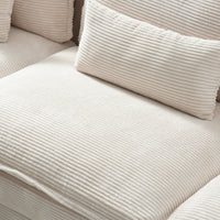 112" L-Shaped Modular Sectional Sofa with Ottoman and Pillows