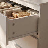 63 inches Modern Minimalist White/Black Wide Buffet Cabinet Triple Dresser Storage Sideboard with 9 Drawers