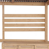 Wooden storage unit with a white background