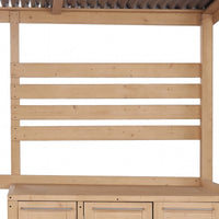 Wooden storage unit with a white background