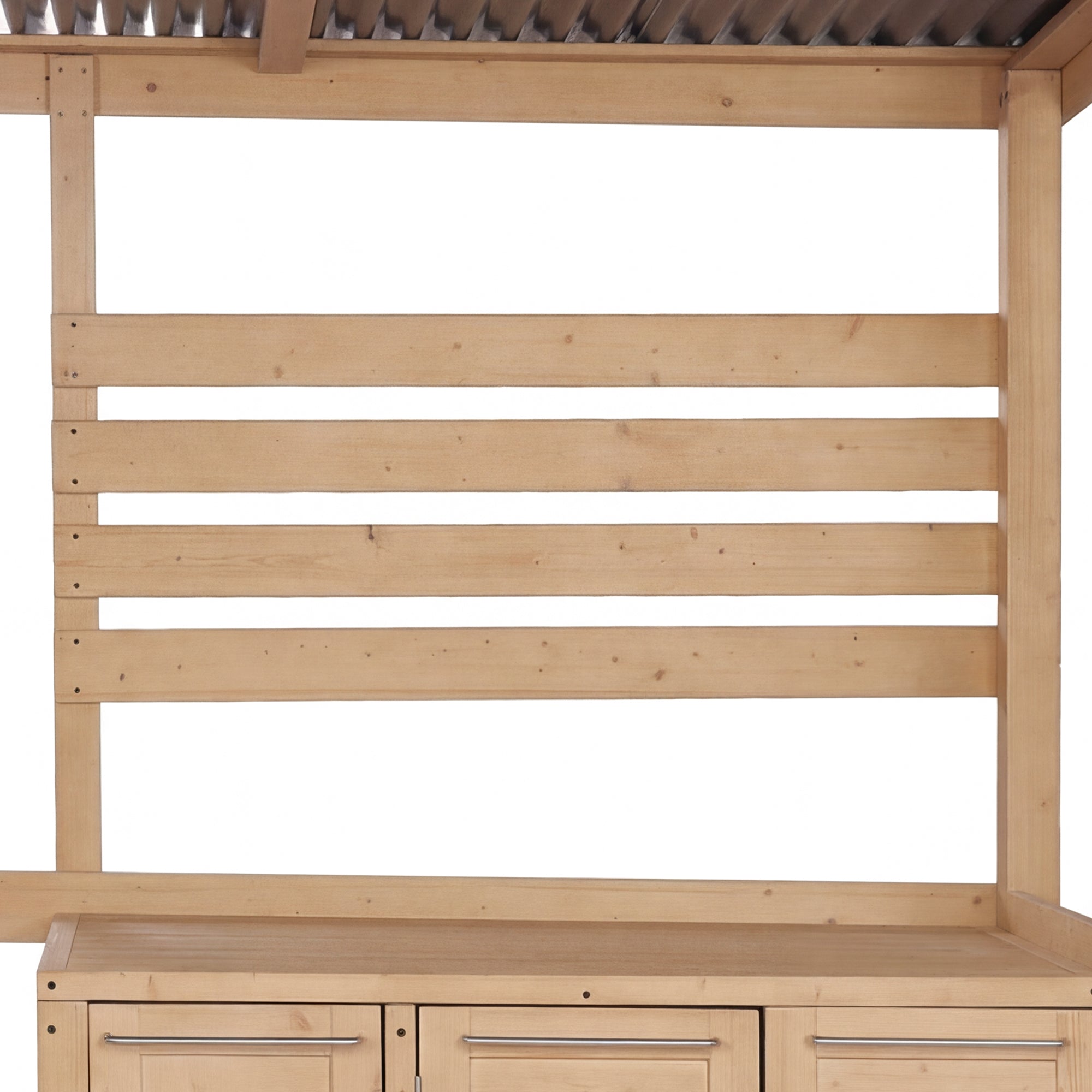 Wooden storage unit with a white background