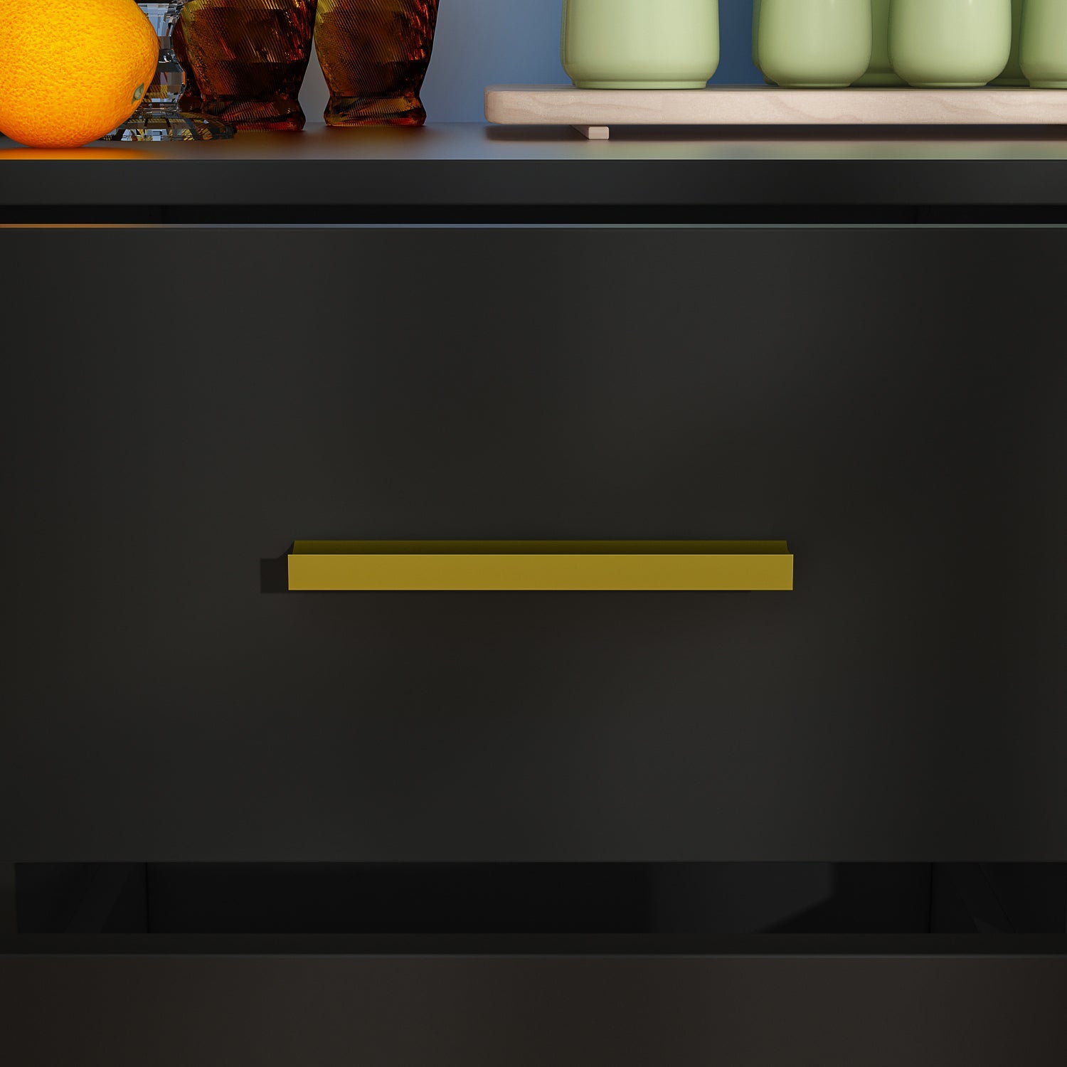 Buffet Sideboard with 3 Drawers & 2 Doors Storage Cabinet Sideboard Credenza Metal Legs for Dining Room and Living Room