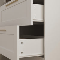White armoire with mirror door, top cabinets, and lower drawers