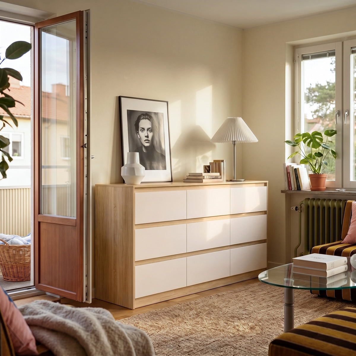 63” Wide Modern Minimalist 9-Drawer Dresser & Storage Sideboard