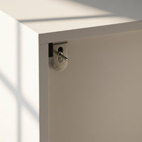 31.5" White Engineered Wood Tall Garage Storage Cabinet with 2 Upper Doors and 3 Lower Drawers, view 9