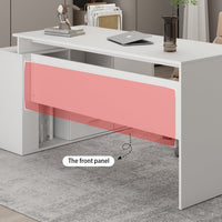 L-Shaped Computer Desk Writing and Gaming Desk with Drawers and Shelves for Home Office