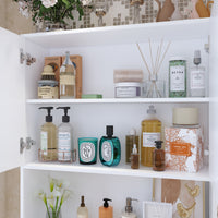 31.5" Modern White Toilet Storage with Tissue Holder