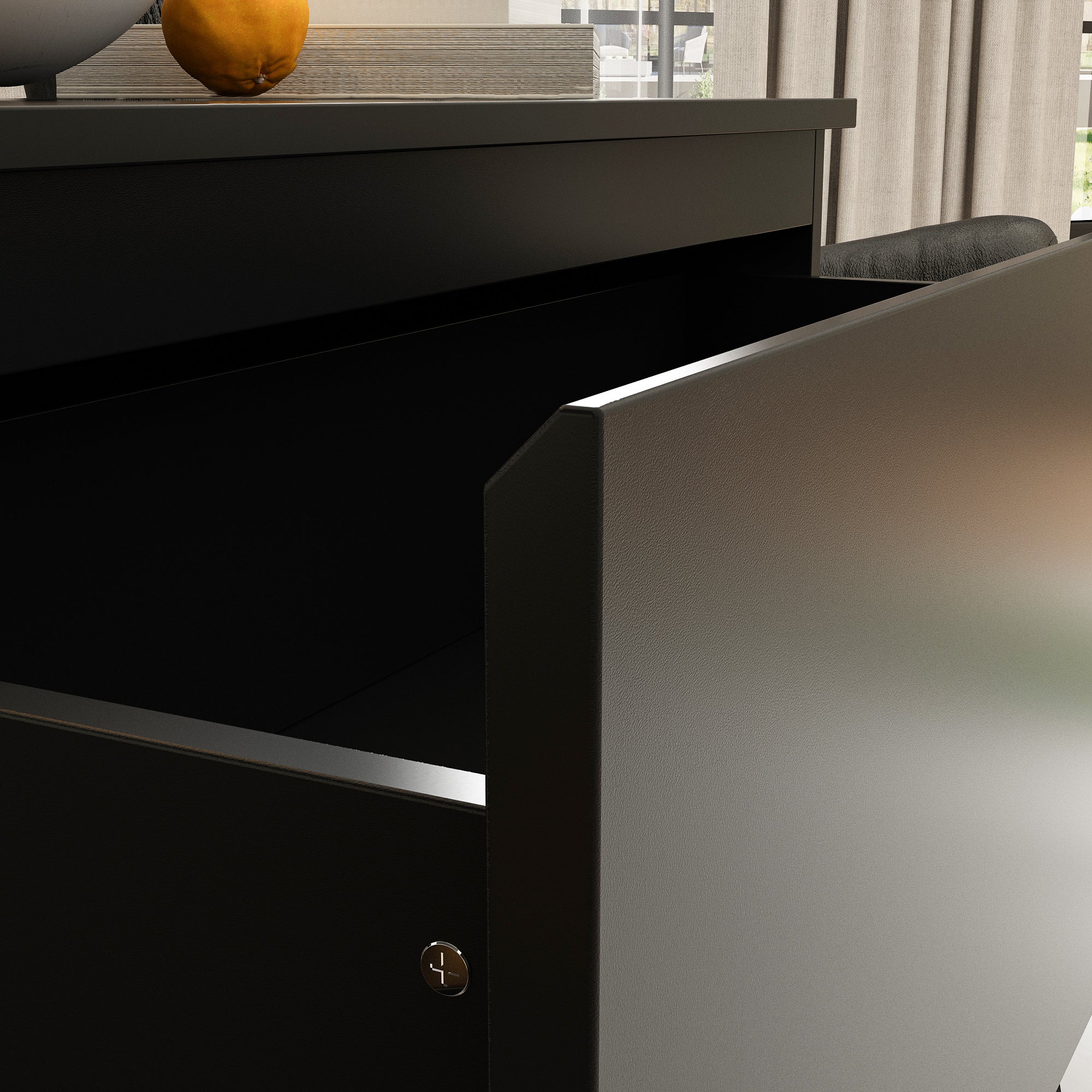 Chest of 3 Drawers Storage Dresser White Sideboard with 3 Drawers No-Handle Organizer