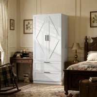 White Armoire with 2 Doors and 2 Drawers