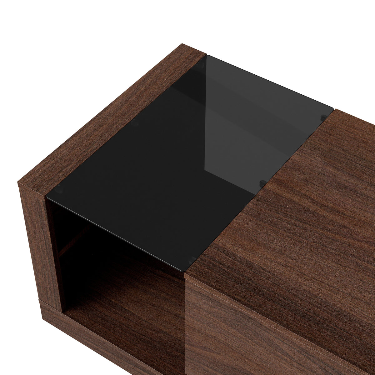 Modern Brown Coffee Table with Ambient Lighting