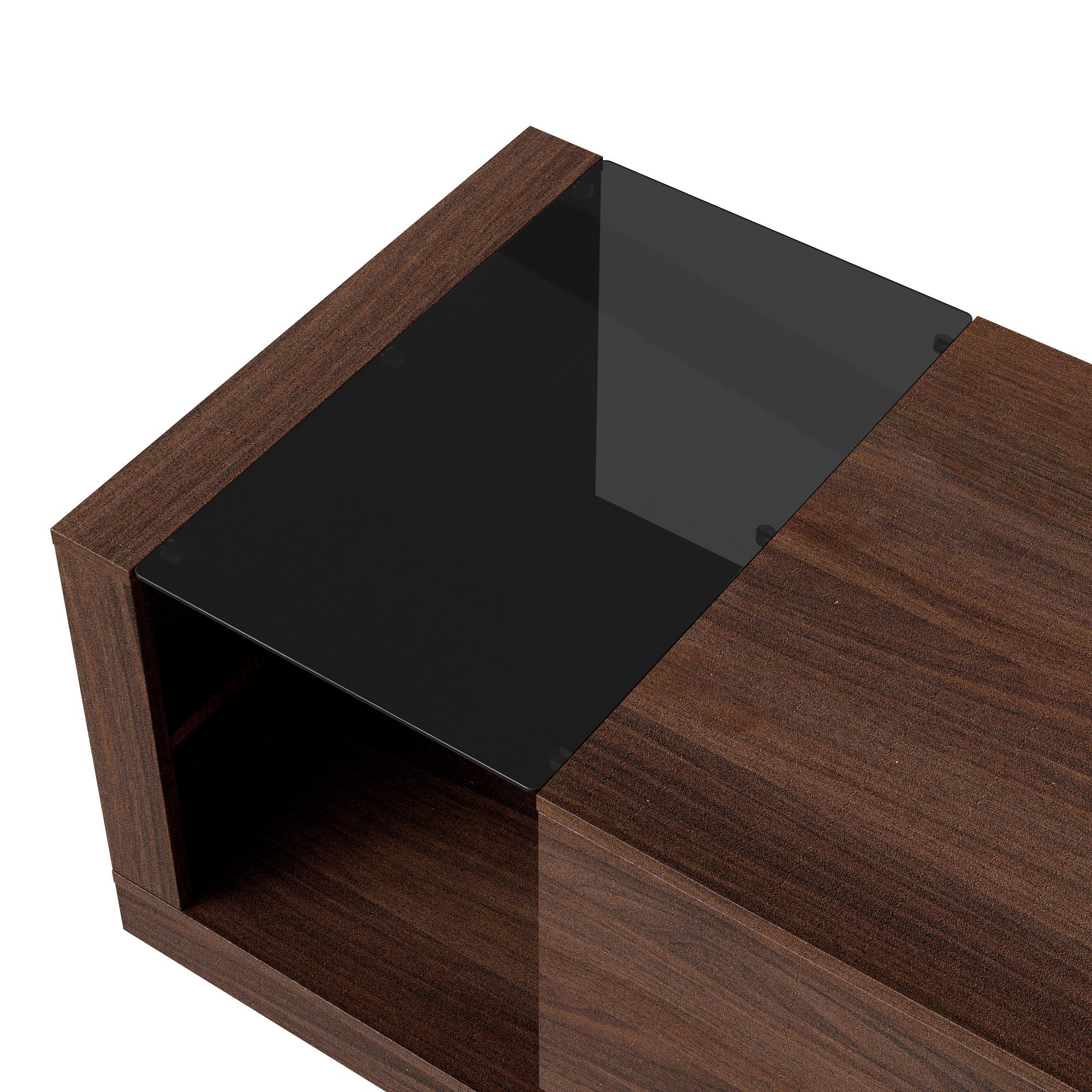 Modern Brown Coffee Table with Ambient Lighting