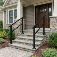 68.5" Modern Matte Black Stair Banister (Set of 3)