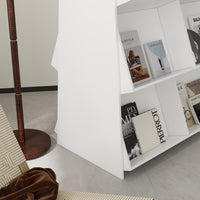 39.4" Modern White Display Bookcase with Open Shelves