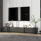 78.7 inch Modern Black Media Console TV Stand with Drop-Down Doors