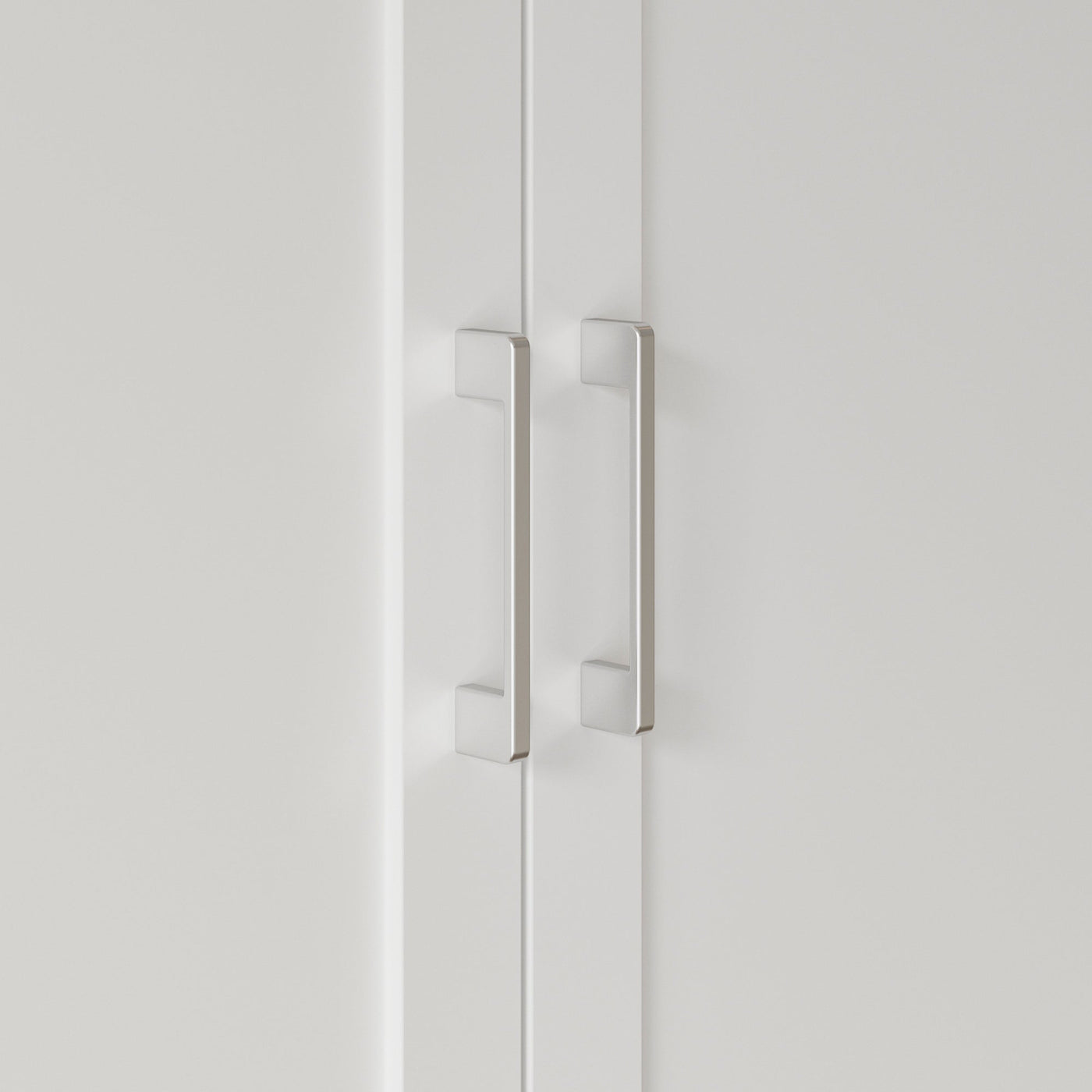 110.2" Modern White Bookcase with 11 Drawers and Glass Doors