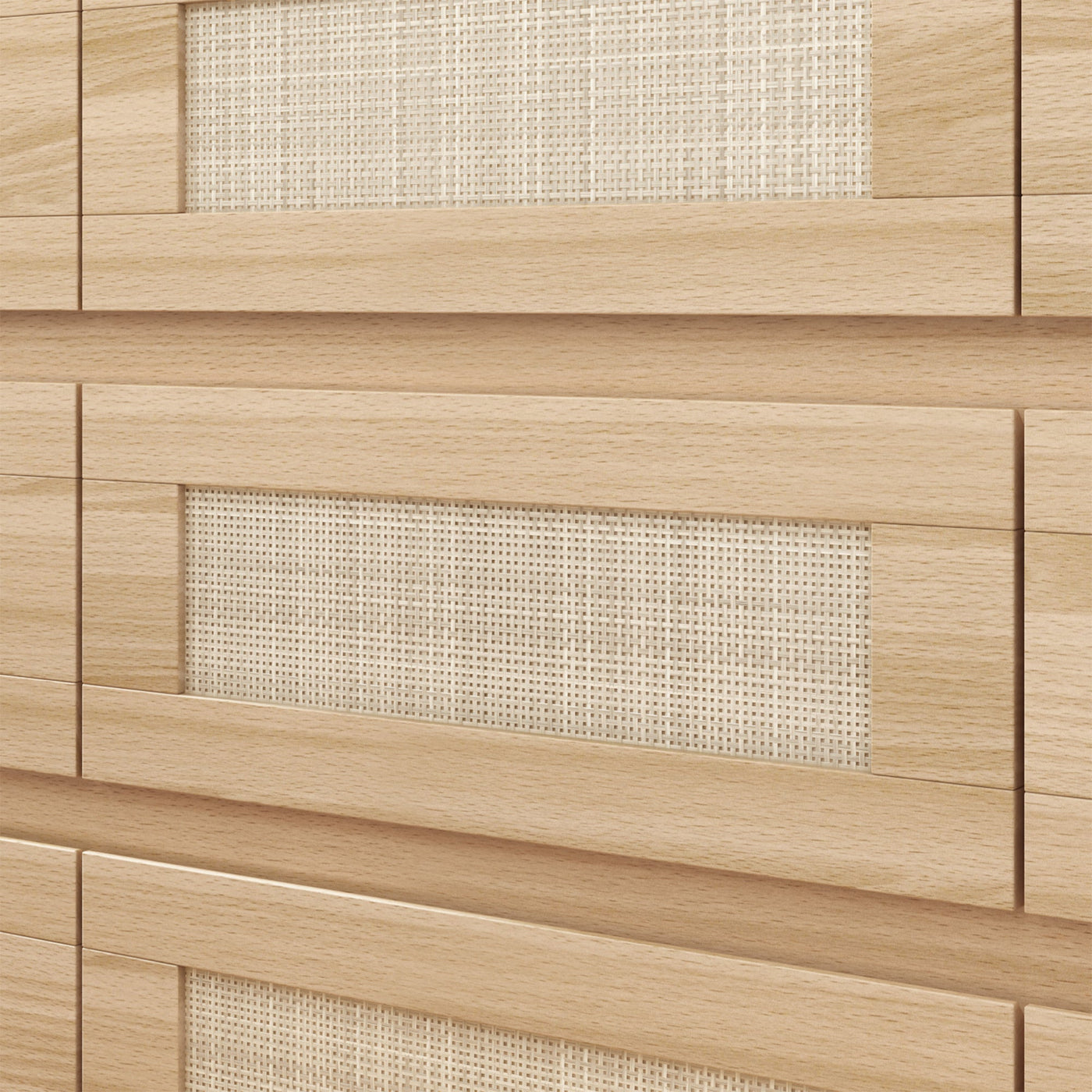 62.9" Modern Country Natural Medium Wood Dresser With 9 Pull-out Drawers