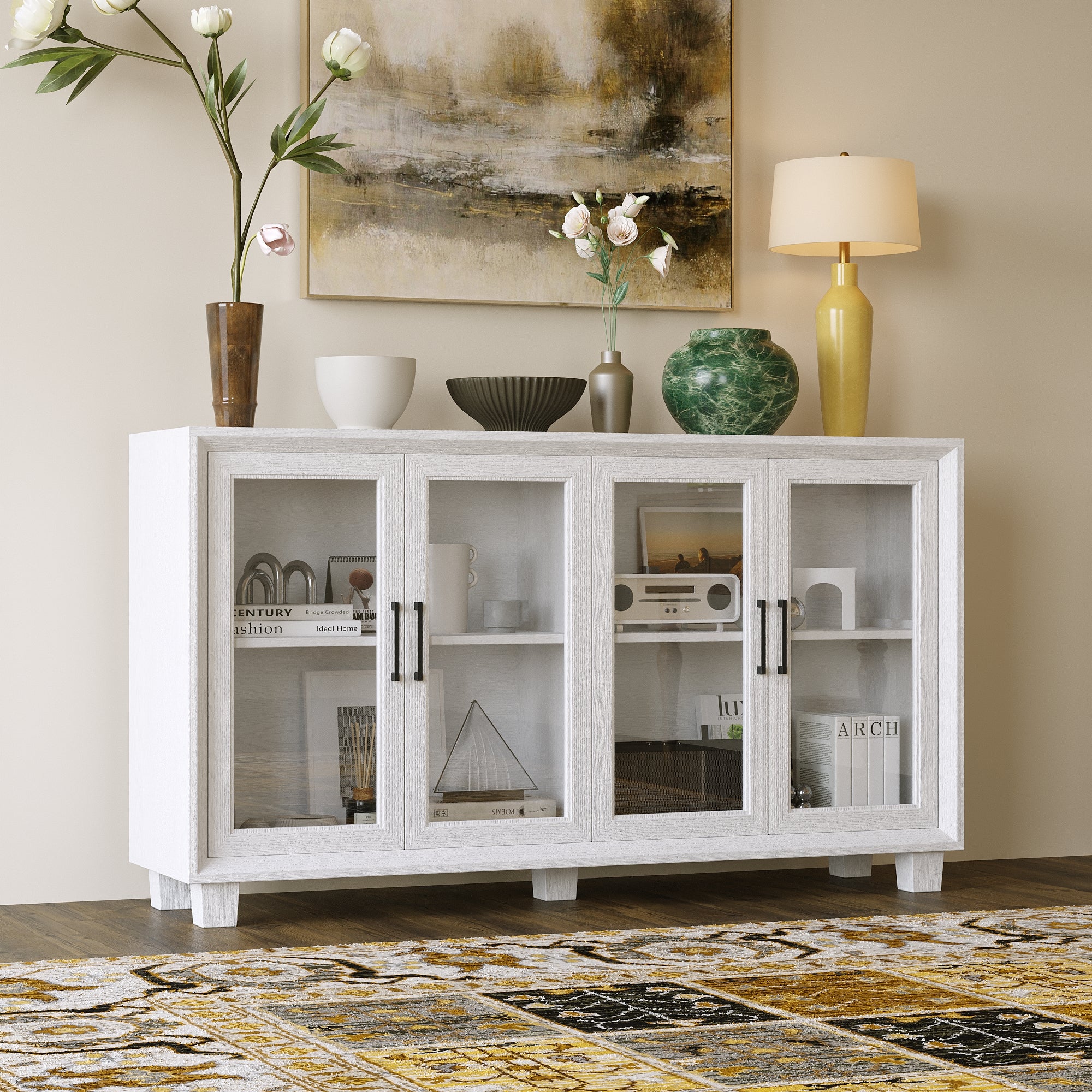 Accent Cabinet With Tempered Glass Door