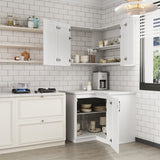 40 inch Modern White Kitchen Pantry Cabinet with Upper & Lower Cabinets