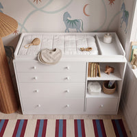 47.2" Modern White Nursery Storage Dresser Chest Changing Table
