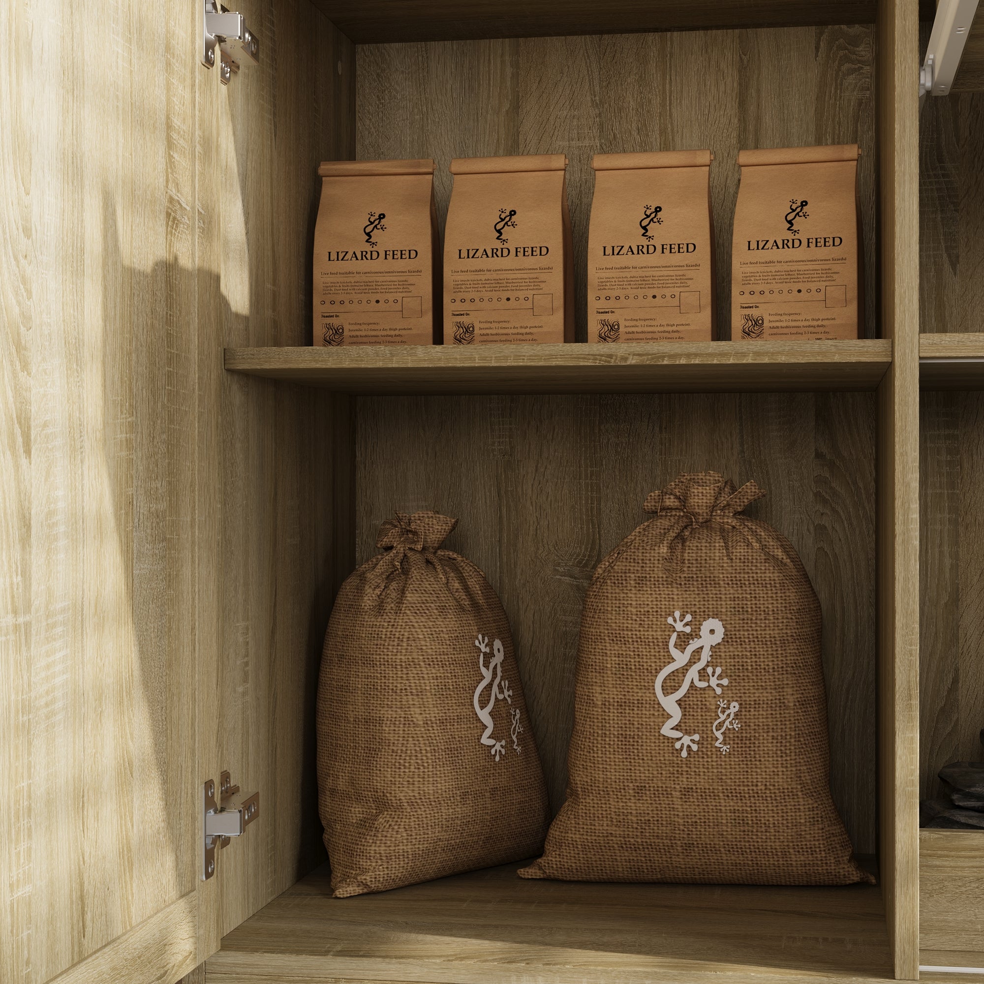 Dual-Zone Reptile Terrarium With Tempered Glass & Storage Cabinet